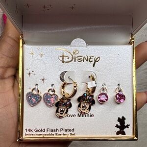 Disney Minnie Mouse Pink and Gold Earring Set